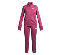 Under Armour YSM Survêtement en tricot confortable et doux avec poches pour fille - Évacuation de la transpiration - Pour l'athlétisme, le PE et l'entraînement - Fuchsia crépuscule/blanc