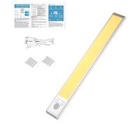 Under Cabinet Lighting - Motion Sensor Closet Lamp, 2200mAh USB Rechargeable Fixture for Kitchen, Adhesive Mount with 3 Levels Dimmable Brightness, Countertop Illumination, Portable Light for Pantry