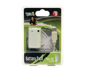 Under Control Batterie Blanche Manette Xbox 360 + Cable de Charge