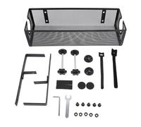 Under Desk Cable Management Tray, Carbon Steel Side Round Hole Trapezoidal Tray, Desk Cord Organizer for Study, Office, Metal Cable Management Tool (Black)