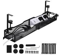 Under Desk Cable Management Tray Metal Clip-On Desk Organizer for Cable and Power Cord Storage Sturdy and Easy to Install