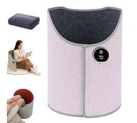 Under Desk Leg Warmer, Electric Under Desk Heater with Blanket, Folding Under Desk Foot Heater, Adjustable Portable Heated Pad for Office or Home (Pink)