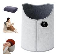 Under Desk Leg Warmer, Electric Under Desk Heater with Blanket, Folding Under Desk Foot Heater, Adjustable Portable Heated Pad for Office or Home (Gray)