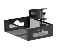 Under Desk Organizer with Drawer and Cable Management Tray for Home Black