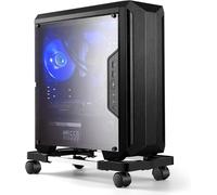 Under Desk Pc Stand, Mobile Cpu Stand, Adjustable Size Pc Tower Stand, With Lockable Wheels Suitable For Most Pcs ¿ Black