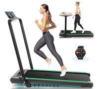 Under Desk Treadmill with Incline, 3 in 1 Walking Pad with Remote Control, 2.5HP Folding Treadmill for Home, 300lbs Weight Capacity Quiet Jogging Running Electric Machine, Dark Green