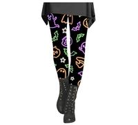 Under Garments pour femmes grande taille vacances décontracté confortable Halloween imprimé leggings d'entraînement pantalon de sport pantalon femme chapeau, Noir , S