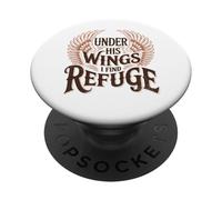 Under His Wings I Find Refuge - Vintage Christian Faith PopSockets PopGrip Adhésif