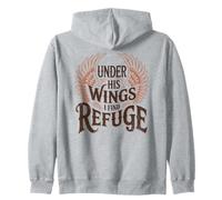 Under His Wings I Find Refuge - Vintage Christian Faith Sweat à Capuche
