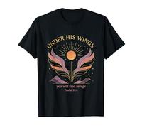 Under His Wings Psaume 91:4 Faith Graphic Design T-Shirt