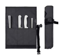 Under NY Sky Étui à couteaux - 4 emplacements - Pochette en toile Oxford robuste - Cuir renforcé - Sac portable pour outils de cuisine, ustensiles, couteaux, brosses - Chefs, cuisine, voyage, cadeau