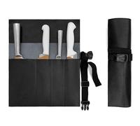 Under NY Sky Étui à couteaux en cuir véritable - 4 emplacements - Pochette en cuir véritable - Sac portable pour outils de cuisine, ustensiles, couteaux, brosses - Chefs, cuisine, voyage, cadeau