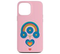 Under The Rainbow Cœur Floral scandinave Milieu du siècle Coque pour iPhone 13 Pro Max