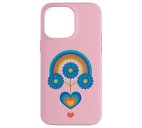 Under The Rainbow Cœur Floral scandinave Milieu du siècle Coque pour iPhone 14 Pro Max