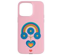 Under The Rainbow Cœur Floral scandinave Milieu du siècle Coque pour iPhone 15 Pro Max
