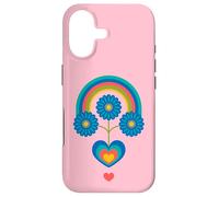 Under The Rainbow Cœur Floral scandinave Milieu du siècle Coque pour iPhone 17