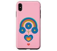 Under The Rainbow Cœur Floral scandinave Milieu du siècle Coque pour iPhone XS Max