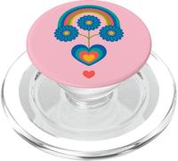 Under The Rainbow Cœur Floral scandinave Milieu du siècle PopSockets PopGrip pour MagSafe