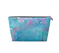 Under The Sea Prints Trousse de toilette de voyage en cuir PVC avec fermetures éclair dorées, organiseur de cosmétiques imperméable pour maquillage, articles de toilette et essentiels, doré, One Size