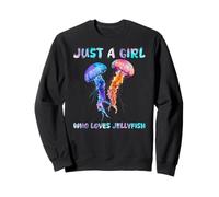 Under Watercolor Sea Ocean Just A Girl Who Loves Jellyfish Sweatshirt