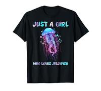 Under Watercolor Sea Ocean Just A Girl Who Loves Jellyfish T-Shirt