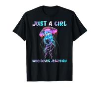 Under Watercolor Sea Ocean Just A Girl Who Loves Jellyfish T-Shirt
