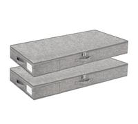 Underbed Storage Bags - 2 Pack Dustproof Zippered Containers, Foldable Bedroom Organizer | Dorm Room College Closet Apartment Storage Needs, Space Efficient Design, Tidy Organization Helper, Practical