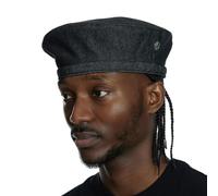 UNDERCONTROL Béret d'artiste Peintre Extra Large surdimensionné pour Grosse tête XXL Étiquette en Acier Cousue à la Main Réglable Ne se décolore Pas Denim Unisexe XL Grande Taille Coréen (Denim Noir)