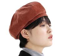 UNDERCONTROL Béret en Velours côtelé de Coton côtelé d'artiste français Classique Motif Castro élégant Peintre Taille réglable Casquette de Chasse Unisexe Gavroche Corée (Velours côtelé Orange)