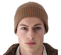 UNDERCONTROL Bonnet d'hiver côtelé pour pêcheur et chalutier pour Homme et Femme, Unisexe, élégant, Respirant, uni, tête de Mort, Extensible, Revers roulé (côte Ample, Marron)