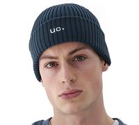 UNDERCONTROL Bonnet d'hiver côtelé pour pêcheur et chalutier pour Homme et Femme, Unisexe, élégant, Respirant, uni, tête de Mort, Extensible, Revers roulé (côte lâche, Vert)