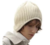 UNDERCONTROL Bonnet Unisexe en Laiton doré avec Cache-Oreilles pour l'automne et l'hiver, Coupe, uni, ajusté, Ample, tricoté, crâne de Neige, élégant, Ski, Corée (Ivoire)