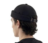 UNDERCONTROL Brimless Trawler Durable Cordura Leon Hat Outdoor Waterproof No Visor Harbor Docker Skull Cap Unisex Tactical Buckle léger pêcheur Beanie Corée (Noir)