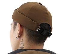 UNDERCONTROL Brimless Trawler Durable Cordura Leon Hat Outdoor Waterproof No Visor Harbor Docker Skull Cap Unisex Tactical Buckle léger pêcheur Beanie Corée (Marron)