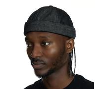 UNDERCONTROL Casquette de Montre Extra Large surdimensionnée XXL sans Bord pour Grosse tête, étiquette en Acier Cousue à la Main, réglable, ne se décolore Pas, Grande Taille, coréenne XL (Denim Noir)