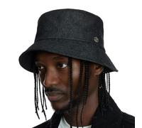 UNDERCONTROL Chapeau Bob Extra Large Surdimensionné XXL Mega pour Grosse Tête Étiquette en Acier Cousue à la Main Denim Non Décoloré Unisexe Grande Taille Chapeau de Soleil Protection UV (Denim Noir)