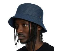 UNDERCONTROL Chapeau Bob Extra Large Surdimensionné XXL Mega pour Grosse Tête Étiquette en Acier Cousue à la Main Denim Non Décoloré Unisexe Grande Taille Chapeau de Soleil Protection UV (Bleu Denim)