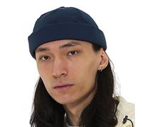 UNDERCONTROL Chapeau de pêcheur sans Bord coloré en Nylon Supplex UPF 40 Hydrofuge pour l'été, Revers roulé, sans visière, crâne, Docker, Casquette à Boucle Tactique (Bleu)