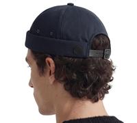 UNDERCONTROL Vintage Brimless Sailor Fisherman Leon Hat Roll Cuff Harbour No Visor Miki Skull Docker Leather Strap Beanie Cap pour Hommes et Femmes - Fabriqué en Corée - (Marine)