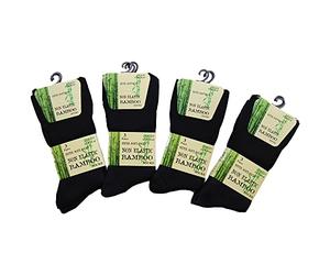 Undercover 6 Pairs Mens Bamboo Non Elastic SE044 Socks Black
