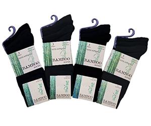 Undercover 6 Pairs Mens Bamboo Super Soft SE044 Socks Black