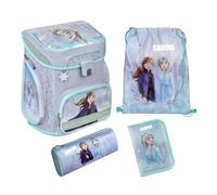 Undercover Cartable Ensemble 5 pièces Fille 1ère classe | Avec contenu personnalisé Sac de gym Trousse à crayons École primaire | Motif Scooli, La Reine des Neiges turquoise pastel