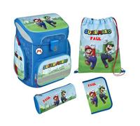 Undercover Cartable Set 5 pièces pour fille 1ère classe | Avec contenu personnalisé Sac de gym Trousse à crayons École primaire Motif Scooli, Super Mario, Cartable