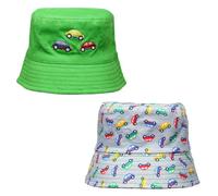 Undercover Chapeaux d'été réversibles en coton léger pour bébés garçons et filles, Voitures vertes, 12-24 mois