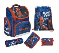 Undercover Ensemble de cartables de première classe - Contenu personnalisé avec nom - Cartable pour garçons et filles - École primaire, Spider-man (bleu), 5 pièces, 5 pièces