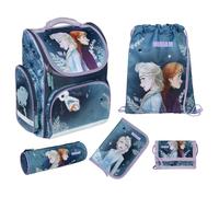 Undercover Ensemble de cartables de première classe - Contenu personnalisé avec nom - Cartable pour garçons et filles - École primaire, La Reine des neiges (bleu foncé), 5-teilig