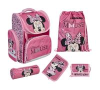 Undercover Ensemble de cartables de première classe - Contenu personnalisé avec nom - Cartable pour garçons et filles - École primaire, Minnie Mouse (rose), 5 pièces, 5 pièces