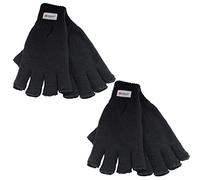 Undercover Lot de 1 ou 2 mitaines thermiques en tricot Thinsulate doublé en polaire pour homme, Noir , L/XL