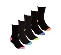 Undercover Lot de 5 ou 10 paires de chaussettes à talons et orteils en coton contrasté pour garçons et filles, 5 paires - Fluo Mix, 9-12