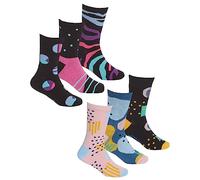 Undercover Lot de 6 paires de chaussettes respirantes en bambou pour filles et garçons, Mélange abstrait, 12.5-3.5